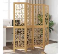 vidaXL Cloison de Séparation 4 Panneaux Séparateur de Pièce Écran d'Intimité Paravent de Salon Chambre Marron Bois 358865