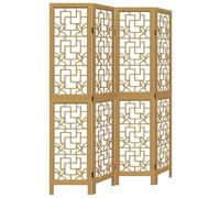 vidaXL Cloison de séparation 4 panneaux marron bois paulownia massif