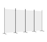 vidaXL Cloison de séparation 4 panneaux Tissu blanc 346×180 cm