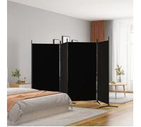 vidaXL Cloison de Séparation 4 Panneaux Séparateur de Pièce Pliable Diviseur Écran d'Intimité Paravent Décoration Salon Noir 350265