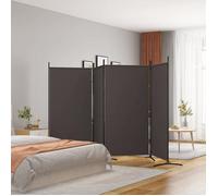 vidaXL Cloison de séparation 4 panneaux pliable tissu marron 346x180 cm