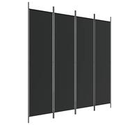 vidaXL Cloison de séparation 4 panneaux Noir 200x200 cm Tissu Noir