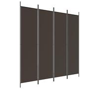 vidaXL Cloison de Séparation 4 Panneaux Séparateur de Pièce Pliable Diviseur Écran d'Intimité Paravent Décoration Salon Marron 200x200 cm Tissu
