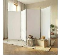 vidaXL Cloison de séparation 4 panneaux Tissu blanc 346×180 cm
