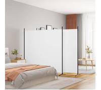 vidaXL Cloison de séparation 4 panneaux 350282 – Paravent pliable en tissu blanc 698x180 cm
