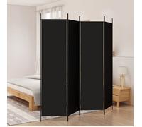 vidaXL Cloison de Séparation 4 Panneaux Séparateur de Pièce Pliable Diviseur Écran d'Intimité Paravent Décoration Salon Noir 350185
