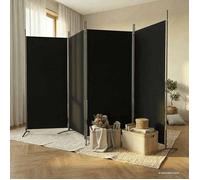 vidaXL Cloison de Séparation 4 Panneaux Séparateur de Pièce Pliable Diviseur Écran d'Intimité Paravent Décoration Salon Noir 350265