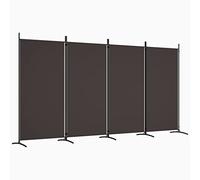 vidaXL Cloison de Séparation 4 Panneaux Séparateur de Pièce Pliable Diviseur Écran d'Intimité Paravent Décoration Salon Marron 346x180 cm Tissu