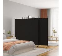 vidaXL Cloison de Séparation 4 Panneaux Séparateur de Pièce Pliable Diviseur Écran d'Intimité Paravent Décoration Salon Noir 350285
