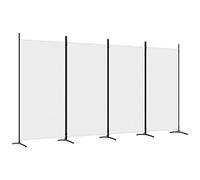 vidaXL Cloison de Séparation 4 Panneaux Séparateur de Pièce Pliable Diviseur Écran d'Intimité Paravent Décoration Salon Blanc 346x180 cm Tissu