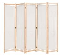 vidaXL Cloison de Séparation 5 Panneaux Amovible Paravent Séparateur de Pièce