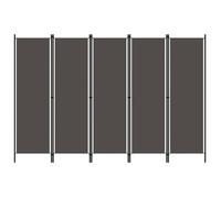 vidaXL Cloison de séparation 5 panneaux Anthracite 250 x 180 cm