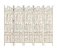vidaXL Cloison de séparation 5 panneaux Blanc 200x165 cm Bois manguier Blanc