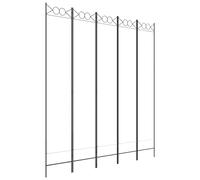 vidaXL Cloison de séparation 5 panneaux Blanc 200x220 cm Tissu Blanc