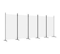 vidaXL Cloison de séparation 5 panneaux – pliable, tissu, blanc 433x180 cm