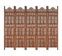 vidaXL Cloison de séparation 5 panneaux Marron 200x165cm Bois manguier Marron