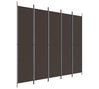 vidaXL Cloison de séparation 5 panneaux Marron 250x220 cm Tissu Marron