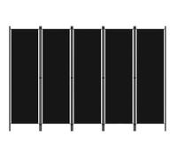 vidaXL Cloison de séparation 5 panneaux Noir 250x180 cm