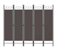vidaXL Cloison de Séparation 5 Panneaux Séparateur de Pièce Diviseur Ecran d'Intimité Paravent Chambre à Coucher Intérieur Anthracite 200x180 cm