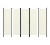 vidaXL Cloison de séparation 5 panneaux Blanc crème 250x180 cm