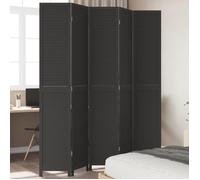 vidaXL Cloison de Séparation 5 Panneaux Séparateur de Pièce Écran d'Intimité Paravent de Salon Chambre Noir Bois de 358856