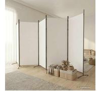 vidaXL Cloison de séparation 5 panneaux Tissu blanc 433x180 cm