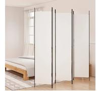 vidaXL Cloison de séparation 5 Panneaux Blanc 250x220 cm Tissu