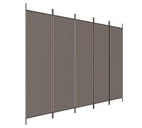 vidaXL Cloison de Séparation 5 Panneaux Séparateur de Pièce Pliable Diviseur Écran d'Intimité Paravent Décoration Salon Anthracite 250x220 cm Tissu