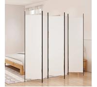 350186 vidaXL Cloison de séparation 5 panneaux Blanc 250x200 cm Tissu