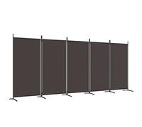 vidaXL Cloison de séparation 5 panneaux pliable Paravent tissu Marron 433x180 cm