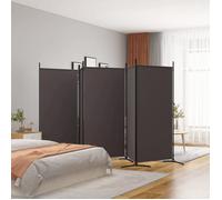 vidaXL Cloison de séparation 5 panneaux pliable Paravent tissu Marron 433x180 cm