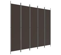 vidaXL Cloison de séparation 5 panneaux Marron 250x220 cm Tissu Marron