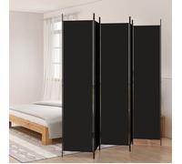 vidaXL Cloison de Séparation 5 Panneaux Séparateur de Pièce Pliable Diviseur Écran d'Intimité Paravent Décoration Salon Noir 350205