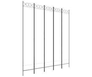 vidaXL Cloison de Séparation 5 Panneaux Séparateur de Pièce Pliable Diviseur Écran d'Intimité Paravent Décoration Salon Blanc 200x220 cm Tissu