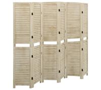 vidaXL Cloison de séparation 6 panneaux 210x165 cm Bois de Paulownia Marron