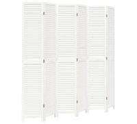vidaXL Kamerscherm met 6 panelen massief paulowniahout wit358844 Blanc G