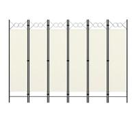 vidaXL Cloison de séparation 6 panneaux Blanc crème 240x180 cm
