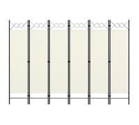 vidaXL Cloison de séparation 6 panneaux Blanc crème 240x180 cm