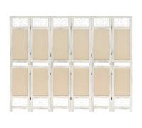 vidaXL Cloison de séparation 6 panneaux Crème 210x165 cm Tissu