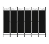 vidaXL Cloison de séparation 6 Panneaux Noir 240x180 cm