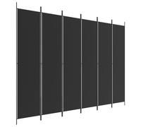 vidaXL Cloison de séparation 6 panneaux Noir 300x220 cm Tissu Noir