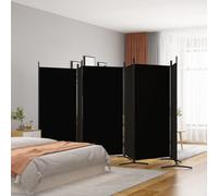 vidaXL Cloison de séparation 6 panneaux Noir 520x180 cm Tissu Noir