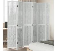 vidaXL Cloison de Séparation 6 Panneaux Séparateur de Pièce Écran d'Intimité Paravent Chambre Salon Blanc Bois de 358683