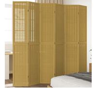 vidaXL Cloison de Séparation 6 Panneaux, Séparateur de Pièce, Écran d'Intimité, Paravent Chambre Salon, Marron Bois 358828