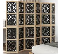 vidaXL Cloison de Séparation 6 Panneaux, Séparateur de Pièce, Écran d'Intimité, Paravent de Salon Chambre, Marron Noir 358810