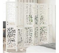 vidaXL Cloison de Séparation 6 Panneaux, Séparateur de Pièce, Écran d'Intimité, Paravent de Salon Chambre, Blanc Bois de 358746