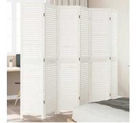 vidaXL Cloison de Séparation 6 Panneaux Séparateur de Pièce Écran d'Intimité Paravent de Salon Chambre Blanc Bois de 358843