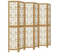 vidaXL Cloison de séparation 6 panneaux marron bois paulownia massif Marron