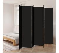 Cloison de séparation 6 panneaux Noir 300x220 cm Tissu
