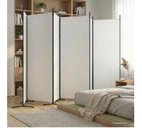 vidaXL Cloison de séparation 350270 6 panneaux pliable tissu blanc 520x180 cm